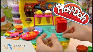 COMIDA DE PLASTILINA  Play Doh 🍟🍔 ¡Palomitas Patatas Fritas Hamburguesas y Helado [upl. by Nahtnhoj]