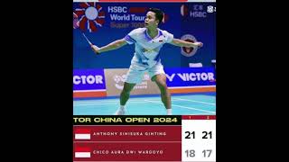 Kalakan Chiko Ginting ke r16 China Open 2024 [upl. by Albur]