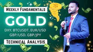 Weekly Fundamentals Gold BTCUSDT and Market Technical Analysis by Bukhari Academy [upl. by Zanas]