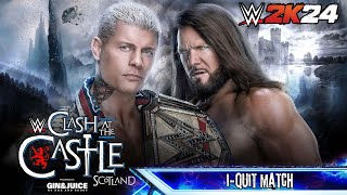 Cody Rhodes vs AJ Styles IQuit Match  WWE CLASH AT THE CASTLE 2024 [upl. by Eilrahs]