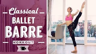 Classical Full Ballet Barre Workout  Lazy Dancer Tips [upl. by Morrie]