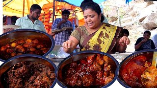 Hyderabad Famous Aunty Street Food  Hard Working Women  Cheapest Roadside Unlimited Food [upl. by Mihar]