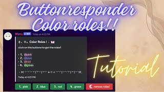 Color roles  Buttonresponders  mimu  discord tutorial [upl. by Halden576]