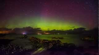 Aurora at Ackergill in Caithness 190912 Full HD [upl. by Naeroled]