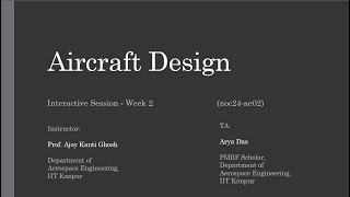 NPTEL Course on Aircraft Design  Week 2 Interactive Session [upl. by Eninnej]