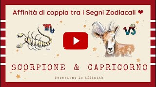 💕 Affinità di Coppia tra i Segni Zodiacali  ♏ Scorpione amp ♑ Capricorno [upl. by Kentiga]