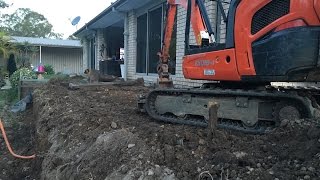 How to remove a timber retaining wall Kubota KX0184 Mini excavator [upl. by Waldos]