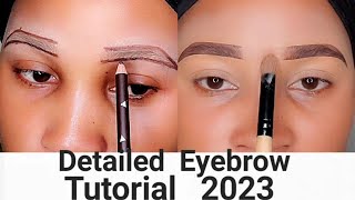 How To Detailed Eyebrow Tutorial For Beginners 2023 [upl. by Asnarepse71]