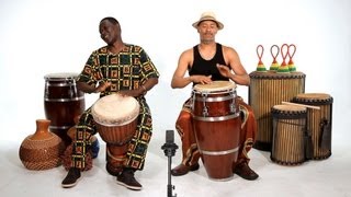 Djembe vs Conga  African Drums [upl. by Ahteral]