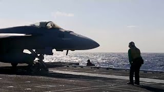 Flight Operations Aboard the USS Gerald R Ford CVN 78 [upl. by Ahsiret176]