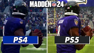 MADDEN 24 PS5 vs PS4 Comparison  Superbowl Graphics amp Gameplay [upl. by Hosbein]