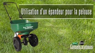 Utilisation dun épandeur pour la pelouse  Scotts MiracleGro Canada [upl. by Yauqaj490]