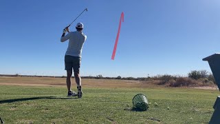 Golf range session  Body swing vs arm swing [upl. by Derick]