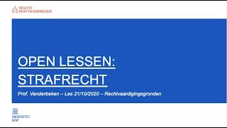 Open lessen UGent  Opleiding Rechten  Strafrecht [upl. by Inimod]