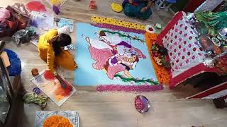 Rangoli kalakar RAJSHRI bhagawatjunnrkar pune Rangoli artist Rajashri Junnarkar [upl. by Rehpinej]