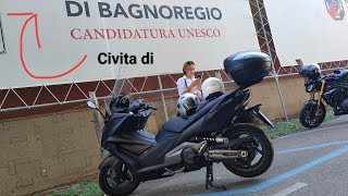 Trip to Civita di BagnoregioVT the dying city🌇🛵 ak550 kymcoak550 [upl. by Eeltrebor476]