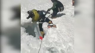 Everest Climber Falls Through Snow Bridge [upl. by Naihr83]