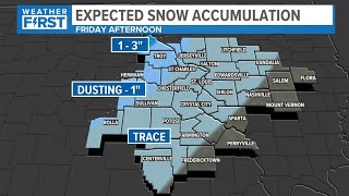 Radar Expect rain a burst of snow and strong wind gusts on Friday [upl. by Leoni]