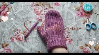 Virka enkla Vantar snöfall svenska del 2  Crochet tutorial [upl. by Kingsly]