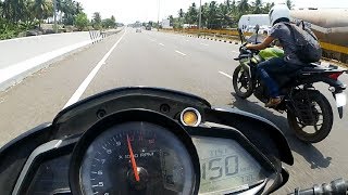 Honda CBR 150 vs Pulsar NS 200  Drag race  Highway Battle [upl. by Yrolam862]