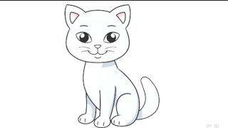 How to Draw A Cat Step By Step  Easy Cat Drawing  Cat Drawing For Kids [upl. by Acinnej]