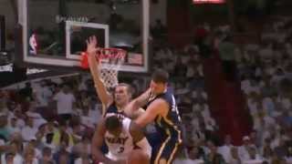 Tyler Hansbroughs Flagrant Foul on Dwyane Wade [upl. by Notsgnal]