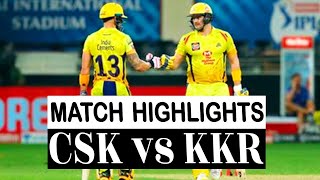 HIGHLIGHTS CSK vs KKR IPL 2020 MATCH 49 FULL HIGHLIGHTS [upl. by Ataga]