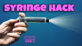 DIY Make your own rechargeable flashlight with a syringe [upl. by Chrystel]