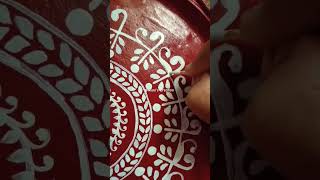 Earthen Plate Painting 🖌️ pujathalidecoration artwork Acrylic ashortaday shorts youtubeshorts [upl. by Eloise]