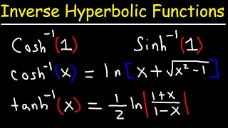 Evaluating Inverse Hyperbolic Functions [upl. by Fabrin]