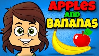 Apples and Bananas with Lyrics  Vowel Songs  Kids Songs by The Learning Station [upl. by Ahsiadal]