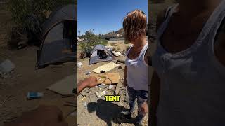 Homeless was leaving her tent then this happened shorts [upl. by Assirrec893]