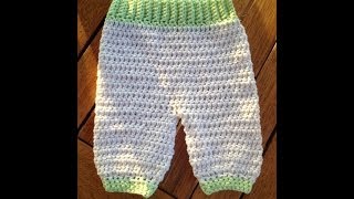 Sommerhose  34 Hose  Häkelhose für Neugeborene mit Untertitel by BerlinCrochet [upl. by Brana]