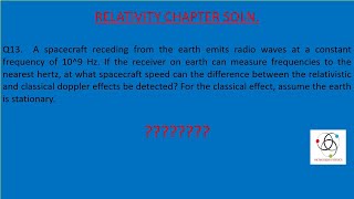 Chapter 1 Relativity Q 13  CONCEPT OF MODERN PHYSICS BY BEISER [upl. by Gainor]