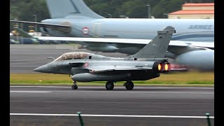 2 Dassault Rafale and 1 Airbus A330 MRTT  Landing and Takeoff  Lajes Azores [upl. by Attelrac]