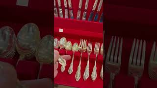 Sterling flatware set thriftytreasures preciousmetal vintagetreasures [upl. by Ardnasela289]