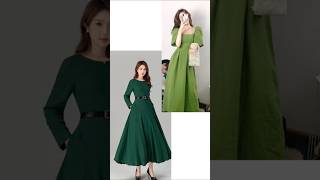 Light green💚 vs deep green💚💚💚💚💚💚lightgreen deepgreen dress gown heels fashion earrings [upl. by Ressay497]