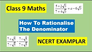 How to Rationalise the Denominator Class 9  Rationalise the Denominator Class 9 Extra Questions [upl. by Salokcin]