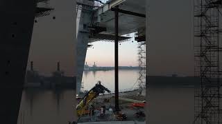 Gordie Howe International Bridge Construction Update  Detroit Michigan detroit gordiehowe [upl. by Nosreh]