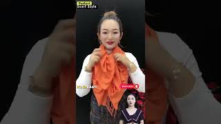 Easy way to style silk scarf for ladies in winter 2025 shorts scarfstyle [upl. by Byrn]