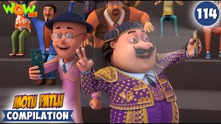 Bull Riding In Spain  Motu Patlu Season 13 Compilation 114  Motu Patlu  Cartoons For Kids spot [upl. by Amzu48]