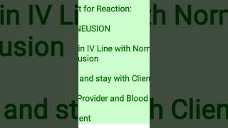 Blood transfusion reactions as a nurse immediate action nursing classes Icu nurse [upl. by Treble954]