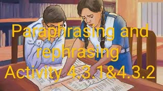 Class eight sub English Exp Paraphrasing and Rephrasing Activities 431 amp 432 [upl. by Dyann]