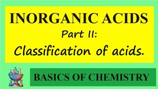 Classification of inorganic acids [upl. by Adolphe]