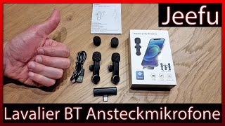 Jeefu Lavalier Mikrofon kabellos Bluetooth Ansteckmikrofon Wireless  Unboxing  Test  Review [upl. by Lindsay]