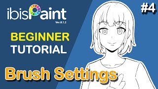 Ibis Paint X How to Customize Brush Settings for Lineart [upl. by Joacima]