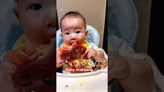 Baby mukbang food baby like 🥓🥓🥓shorts viralvideo [upl. by Oisor777]