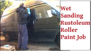 Wet Sanding RustOleum Roller Paint Job [upl. by Imarej304]