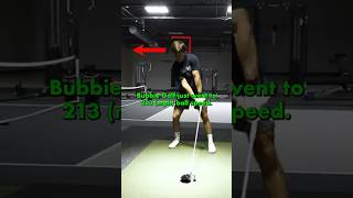 INSANE Bubbie Golf 213 mph Ball Speed Driver Swing Analysis slo mo slowmotiongolfswings golftips [upl. by Anilasor]