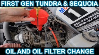 How to Change Oil on First Gen Tundra amp Sequoia 47L V8 2UZFE Engine [upl. by Gherardi]